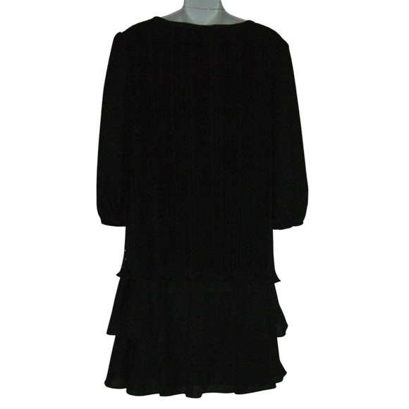 Good Times Dress Vintage 70s Black Glam Avant Garde Fairy Flamenco Disco Glitter - Picture 7 of 13